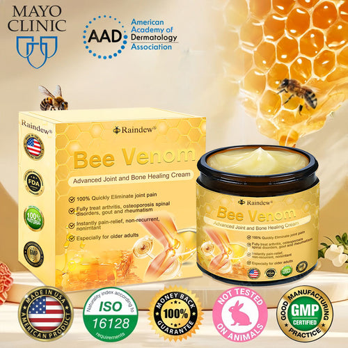 Raindew®Bee Venom Advanced Joint and Bone Healing Cream (👨⚕️Specifically developed for middle-aged and older adults)