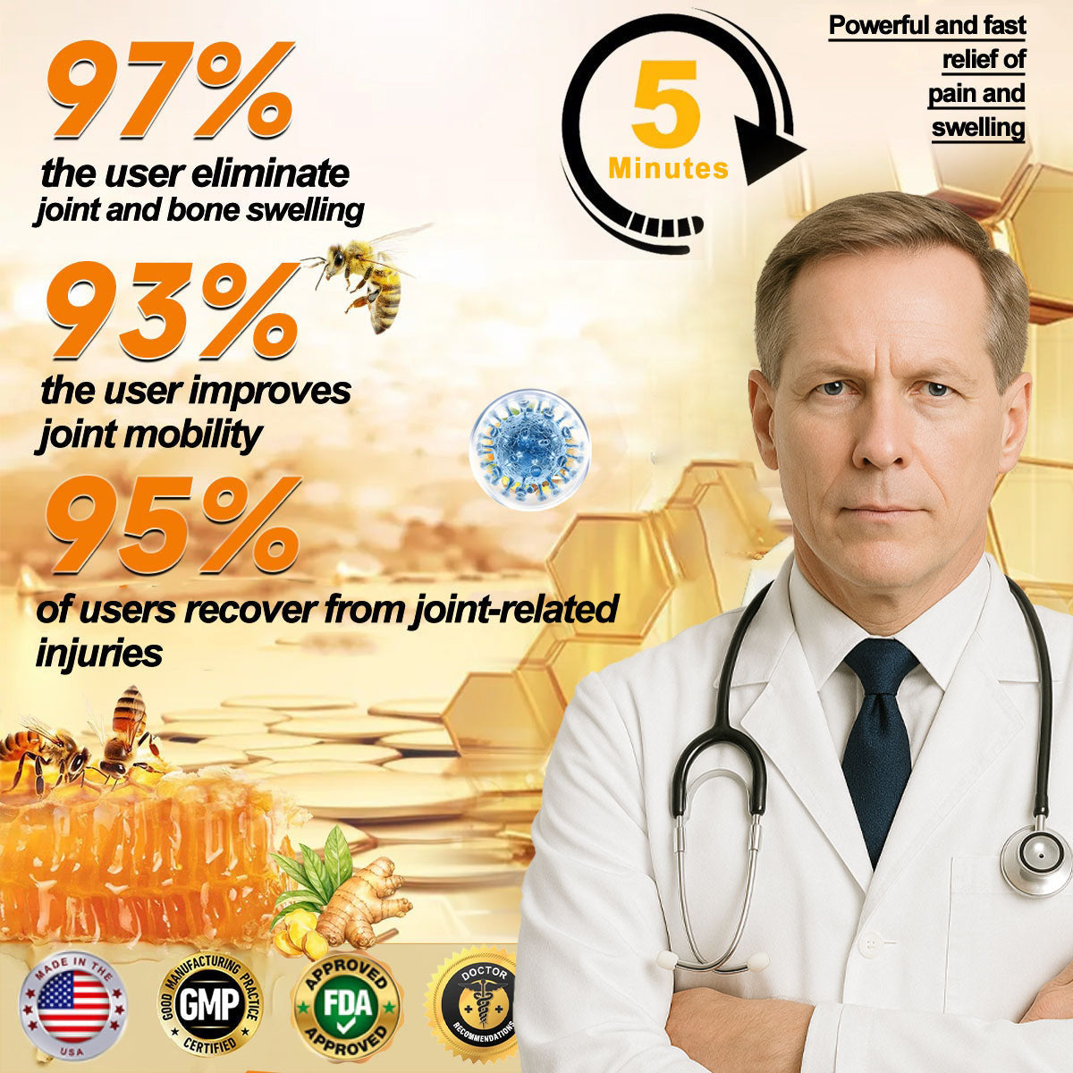 Lotmay® Bee Venom Analgesic Bone Repair Cream(👨⚕️Developed for the elderly,AAOS Certification)