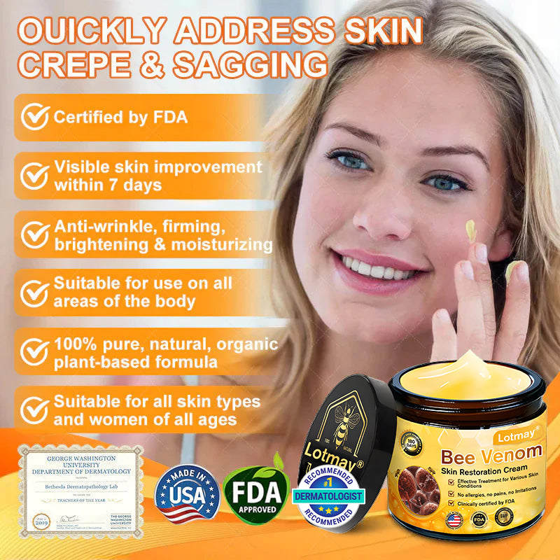 Lotmay® 𝘽𝙀𝙀 𝙑𝙀𝙉𝙊𝙈 𝑺𝒌𝒊𝒏 𝑹𝒆𝒔𝒕𝒐𝒓𝒂𝒕𝒊𝒐𝒏 𝑪𝒓𝒆𝒂𝒎 –🌸 Anti-aging,Hydrating, Skin Repair, Even Tone, Acne and Dark Spot Treatment, Wart and Mole Removal, Psoriasis Relief