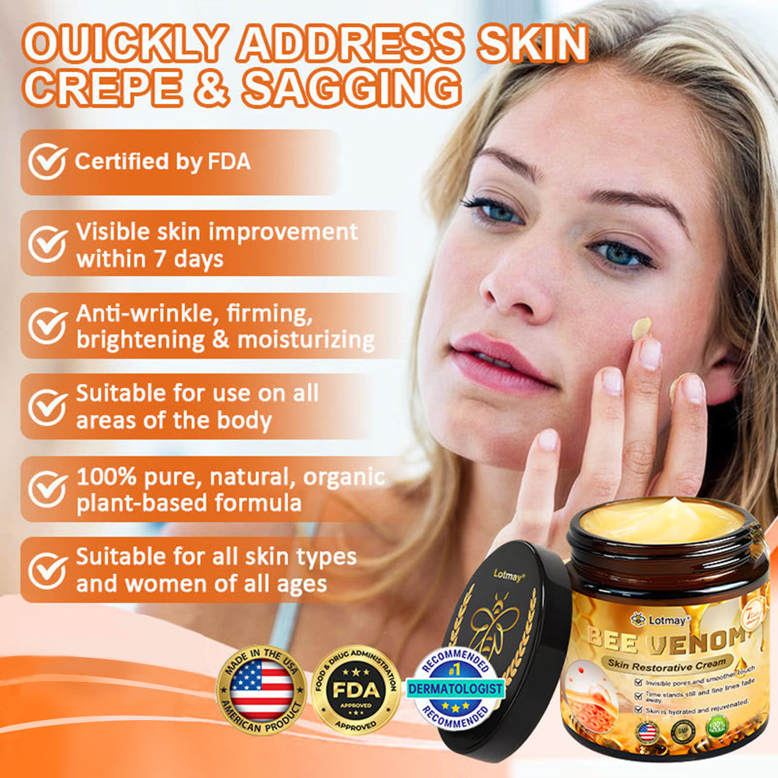 "Made and Shipped from America|✅ Official Store✨lotmay® Bee Venom Skin Restorative Cream 🔥 LAST DAY 80% OFF 💎"