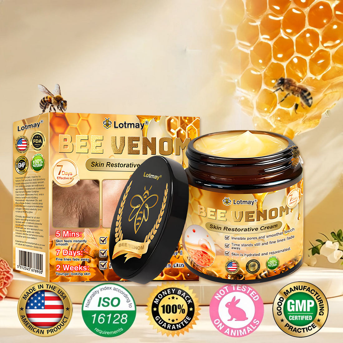 "Made and Shipped from America|✅ Official Store✨lotmay® Bee Venom Skin Restorative Cream 🔥 LAST DAY 80% OFF 💎"